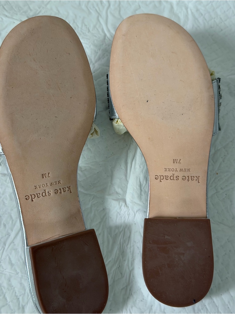 kate spade Silver Crystal Buckle Slide Sandals - Picture 3 of 5